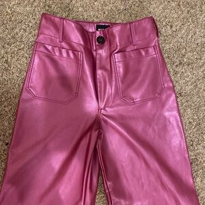 ANTHRO MAEVE COLETTE PINK METALLIC WIDE LEG SIZE 27